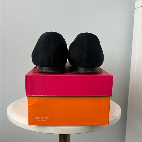 Kate Spade New York Black Suede Grosgrain Becca Flats Shoe Size 10 - Picture 6 of 8